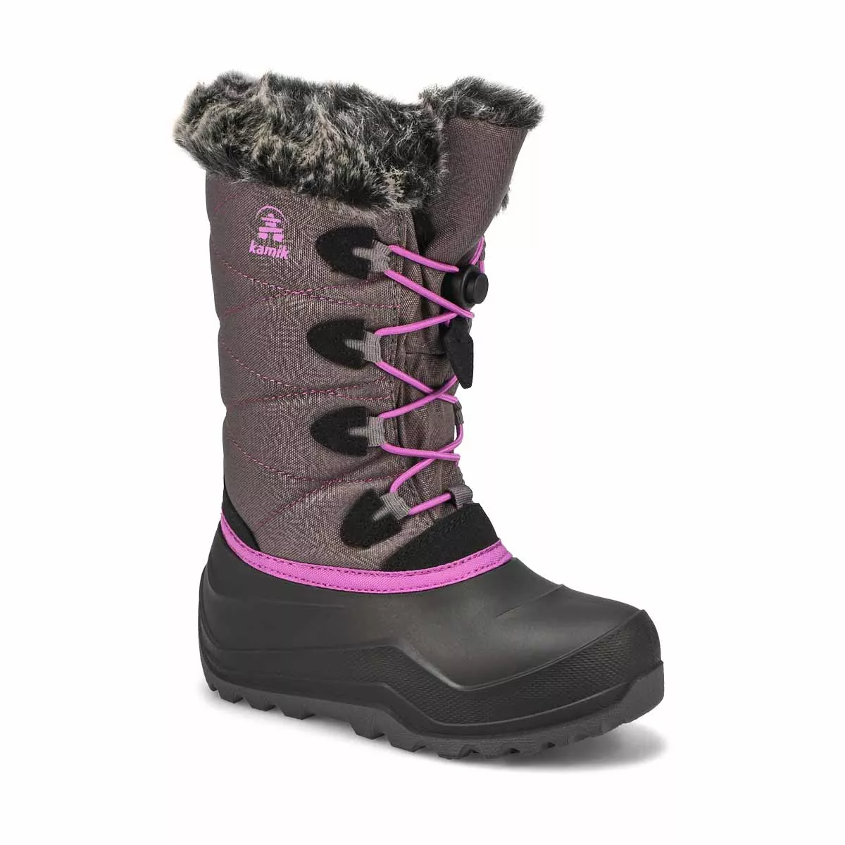 Affordable Kamik, Girls' Snowgypsy 4 Waterproof Winter Boot - Charcoal Orchid 0118