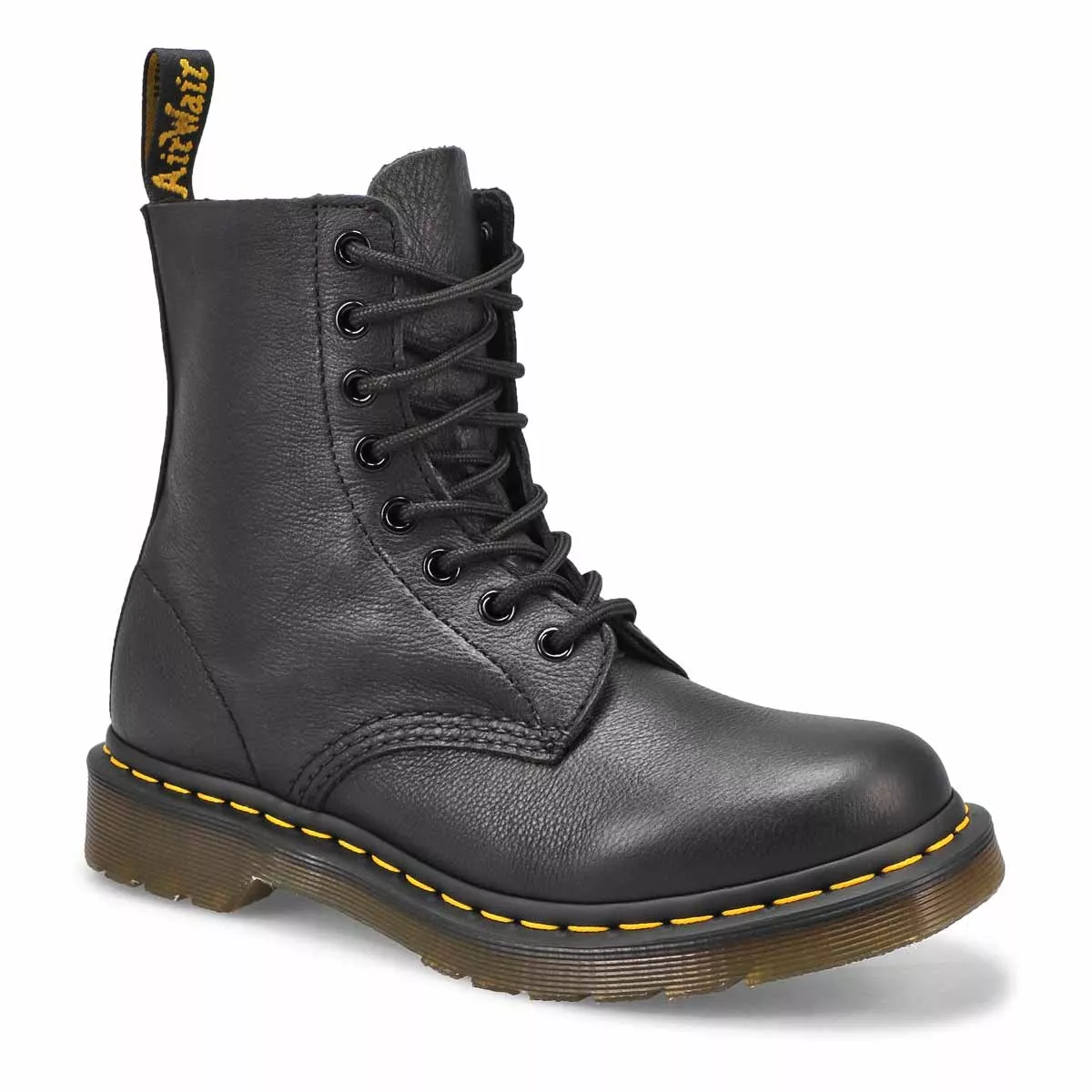 Cheap DrMartens, Bottes PASCAL à 8 œillets, cuir noir, femmes 0119