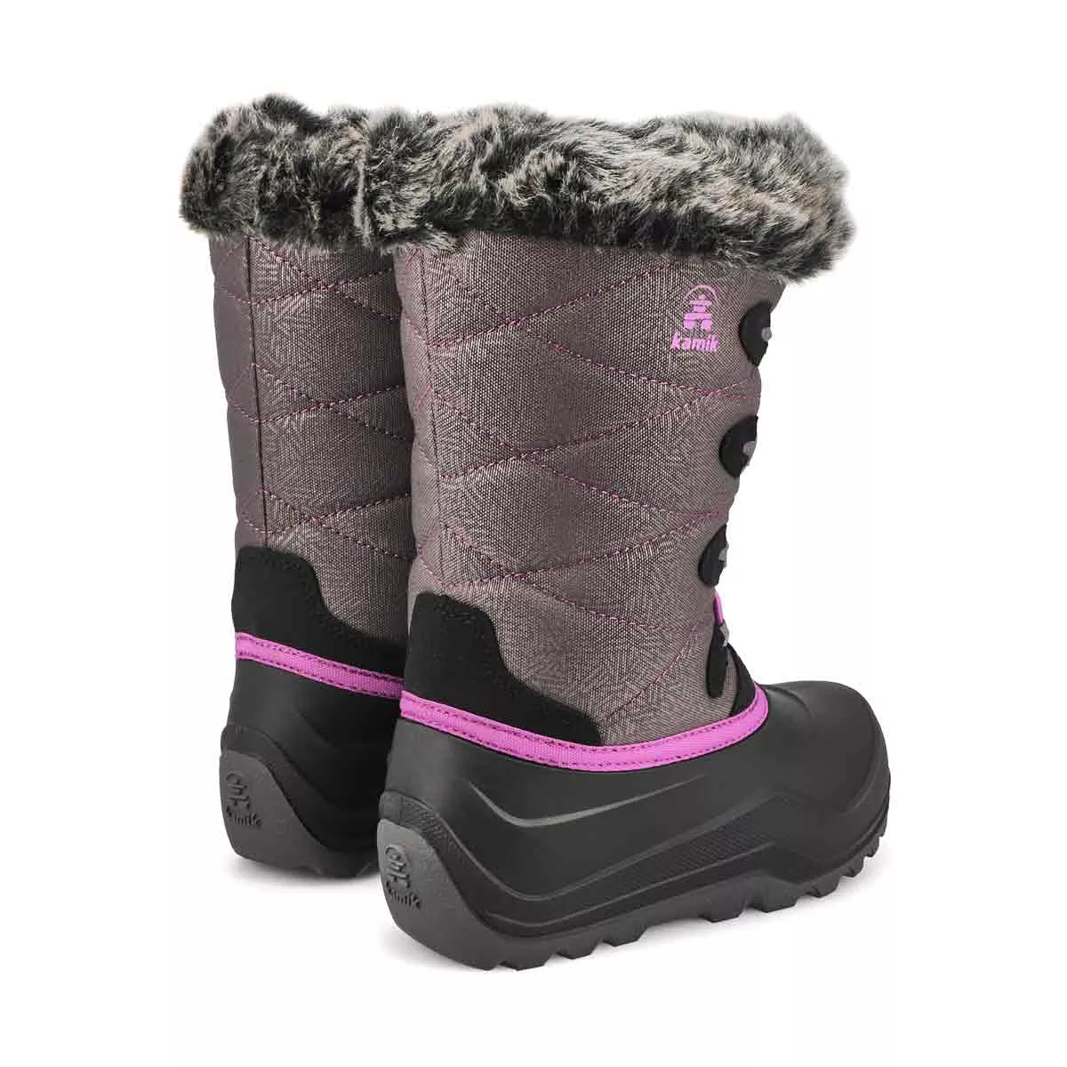 Affordable Kamik, Girls' Snowgypsy 4 Waterproof Winter Boot - Charcoal Orchid 0118