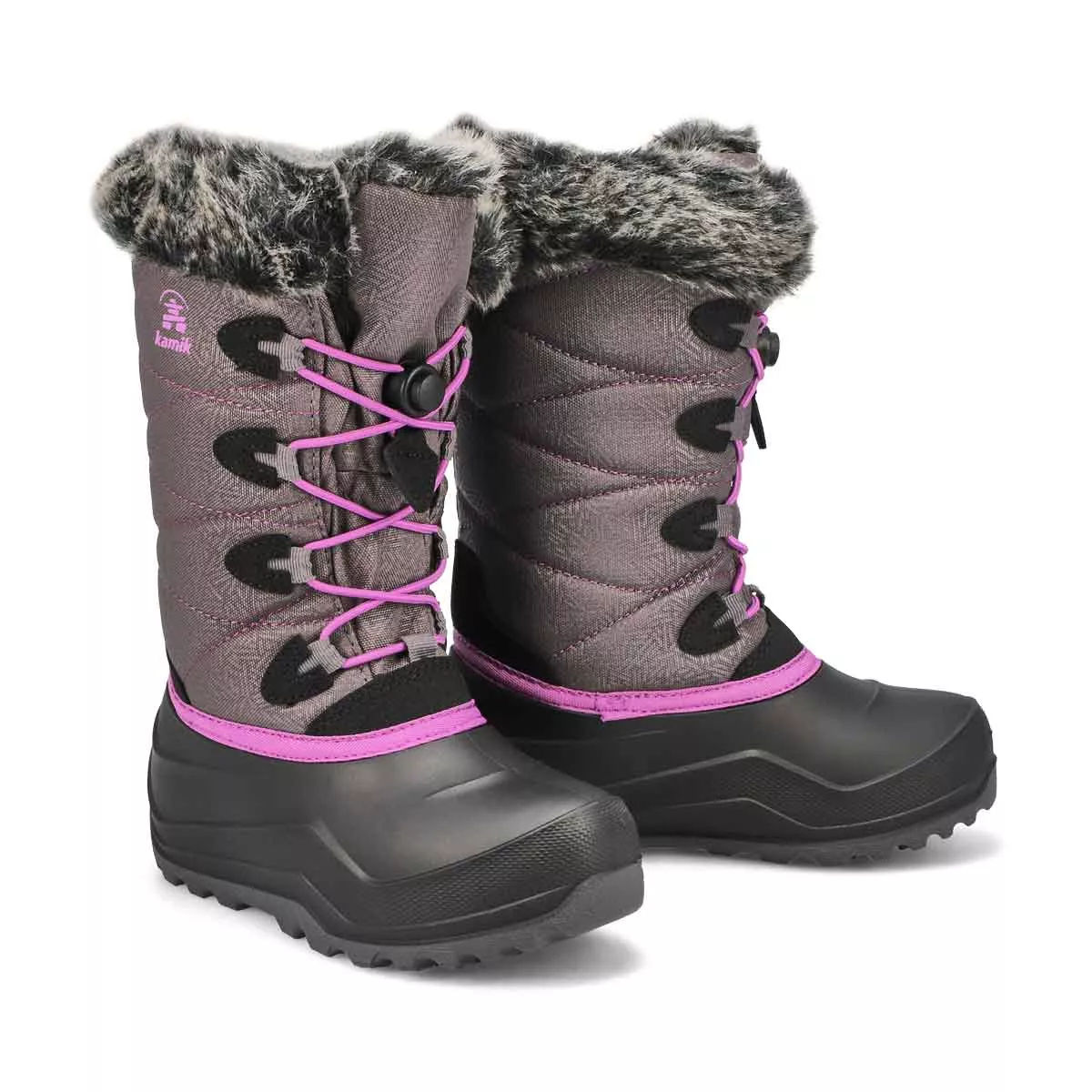 Affordable Kamik, Girls' Snowgypsy 4 Waterproof Winter Boot - Charcoal Orchid 0118