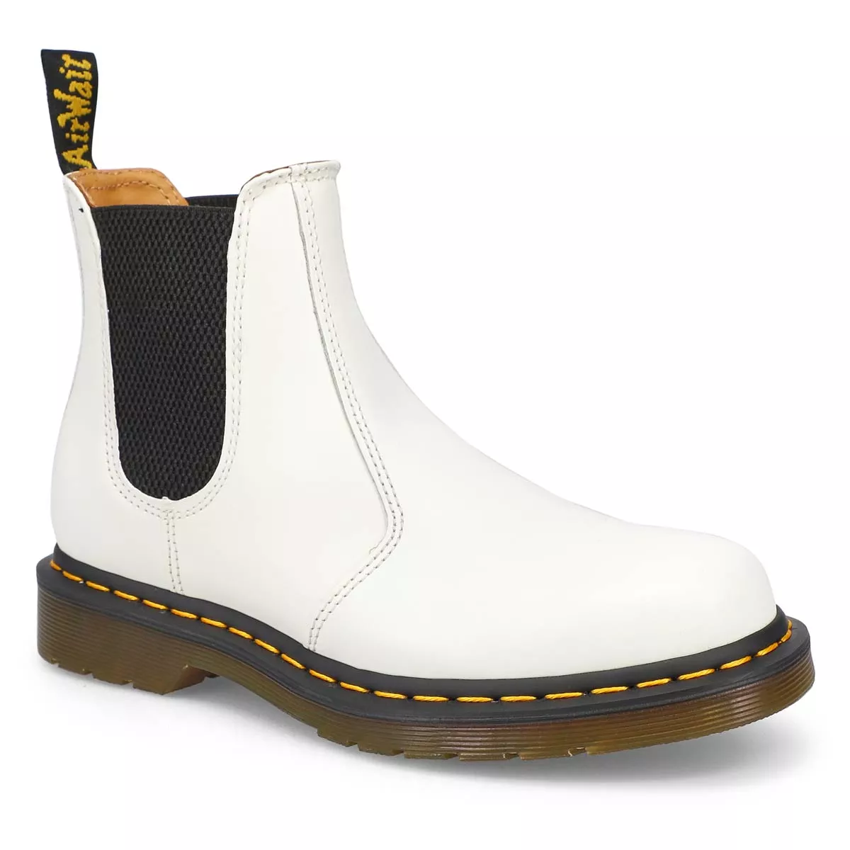 DrMartens, Chelseas 2976 YELLOW STITCH, blanc, femmes 0119