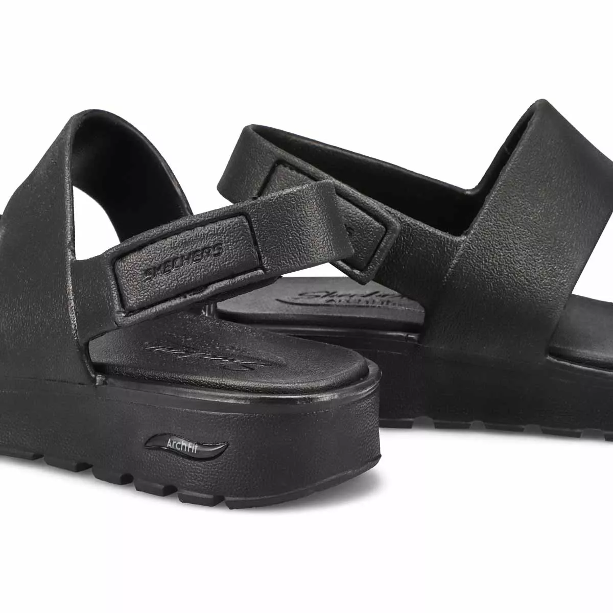 Cheap Skechers, Women's Arch Fit Footsteps Sandal -Black Black 0115