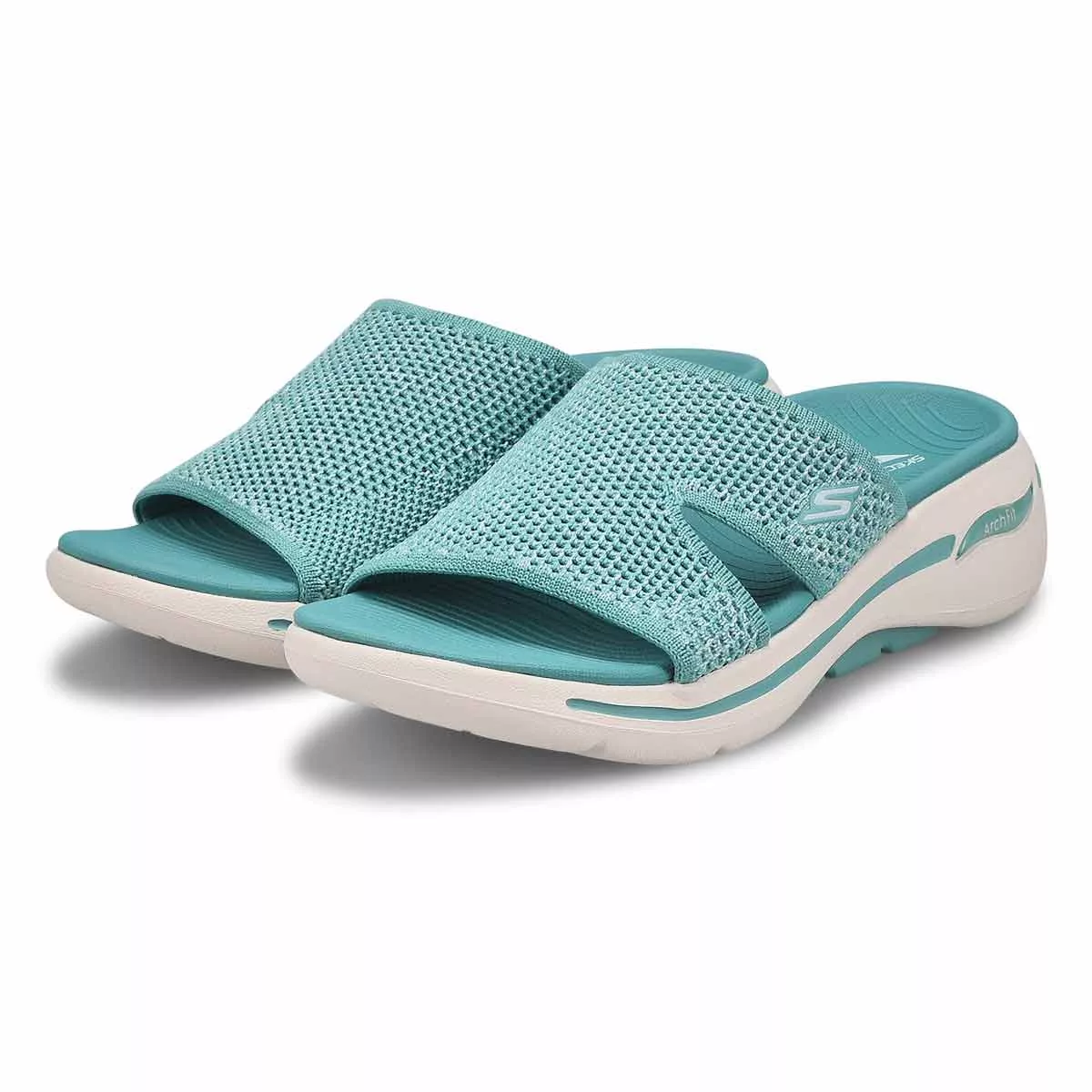 Affordable Skechers, Women's Go Walk Arch Fit Sandal - Teal 0115