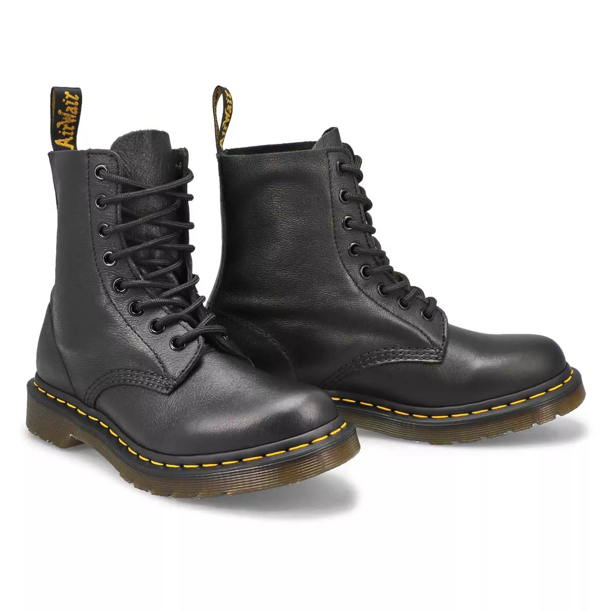 Cheap DrMartens, Bottes PASCAL à 8 œillets, cuir noir, femmes 0119