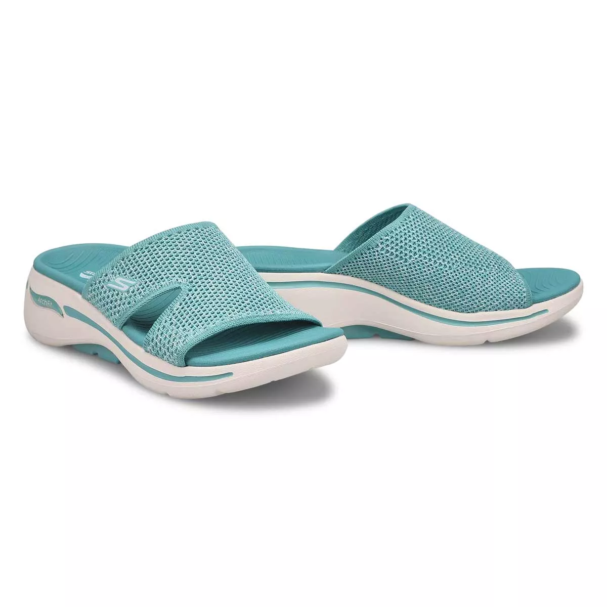 Affordable Skechers, Women's Go Walk Arch Fit Sandal - Teal 0115